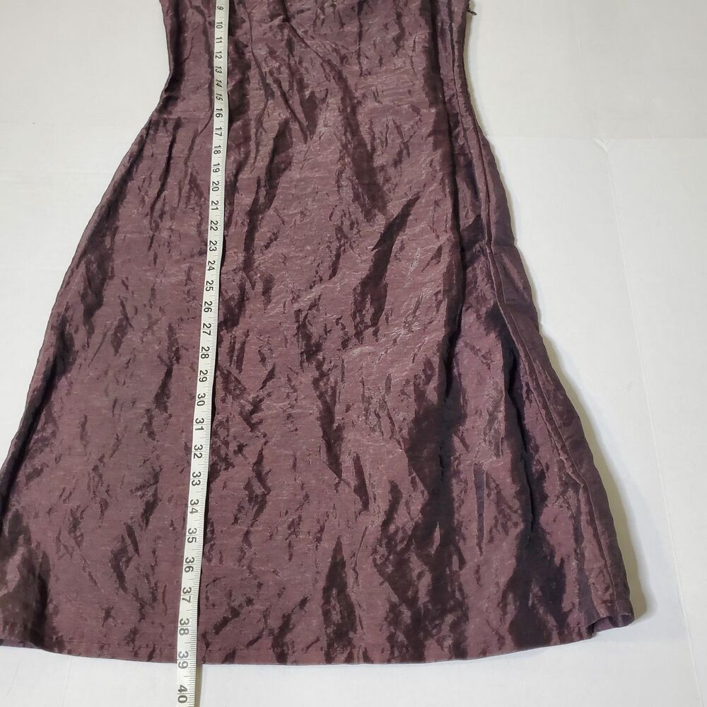 Ron Leal Y2K Crinkle Dress Size M Iridescent Brown Sheath Sleeveless Lined Women - Picture 9 of 10